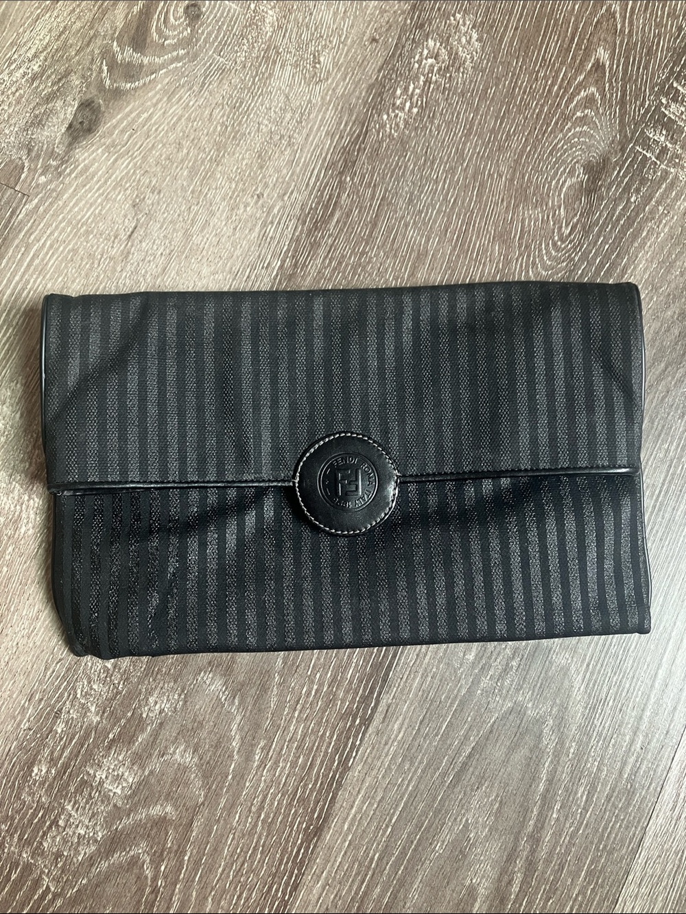 Fendi Vintage Coated Stripe Envelope Clutch - Picture 1 of 17